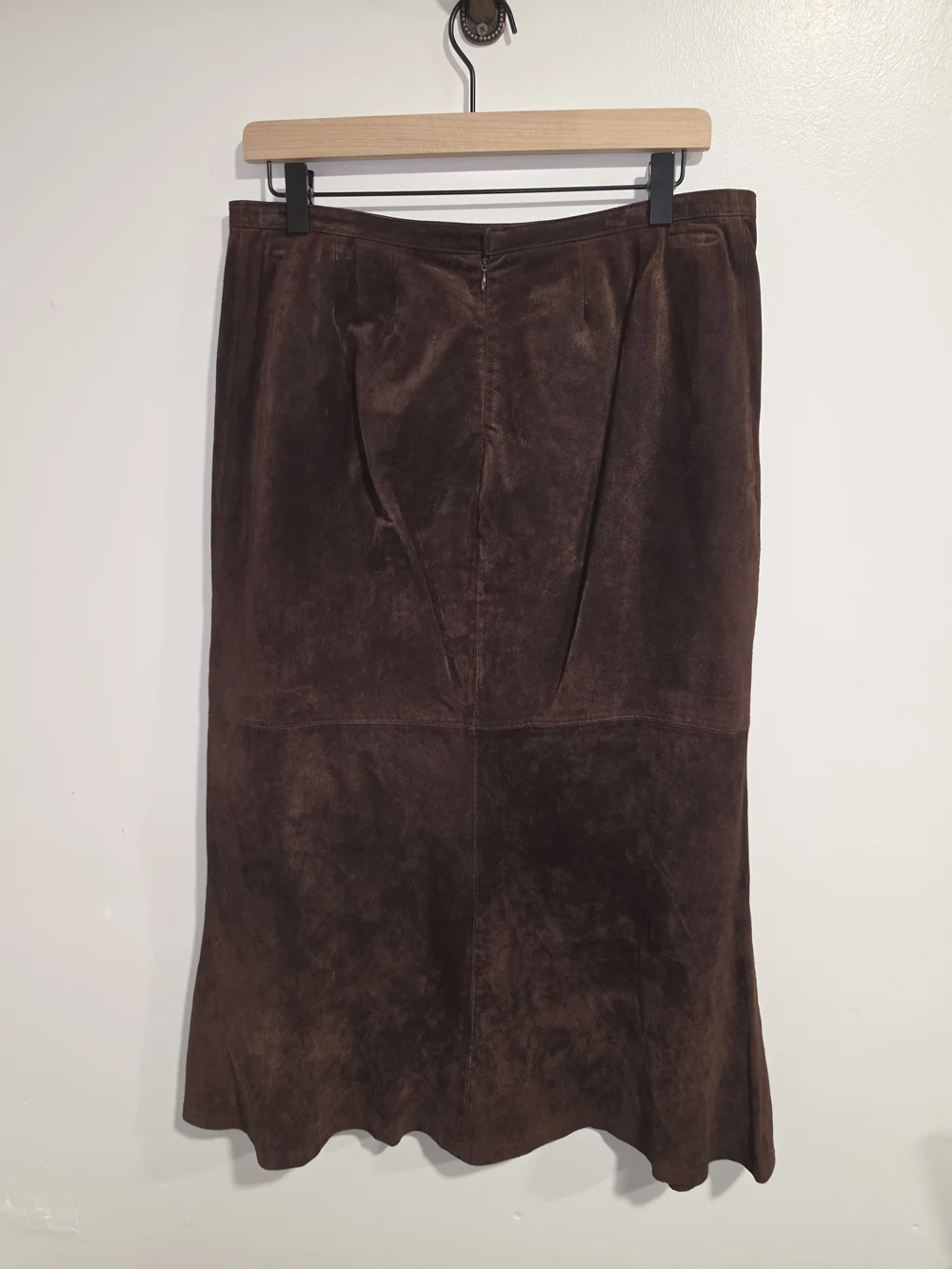 Roth LeCover California Vintage 100% Brown Leather Midi Skirt Women's Size 10